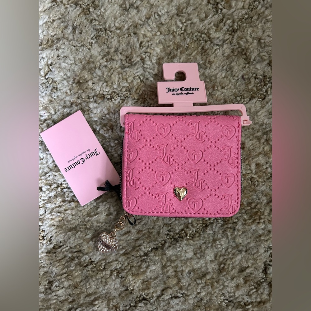 Juicy Couture Pink Lemonade Zip Around Hearts Wallet Cardcase